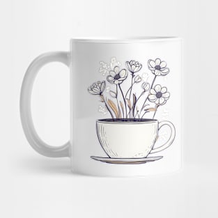 aesthetci Flowers Blooming Fom A cup Of Coffee Mug